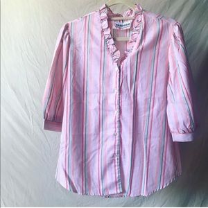 Vintage Rainbow Ruffle Blouse